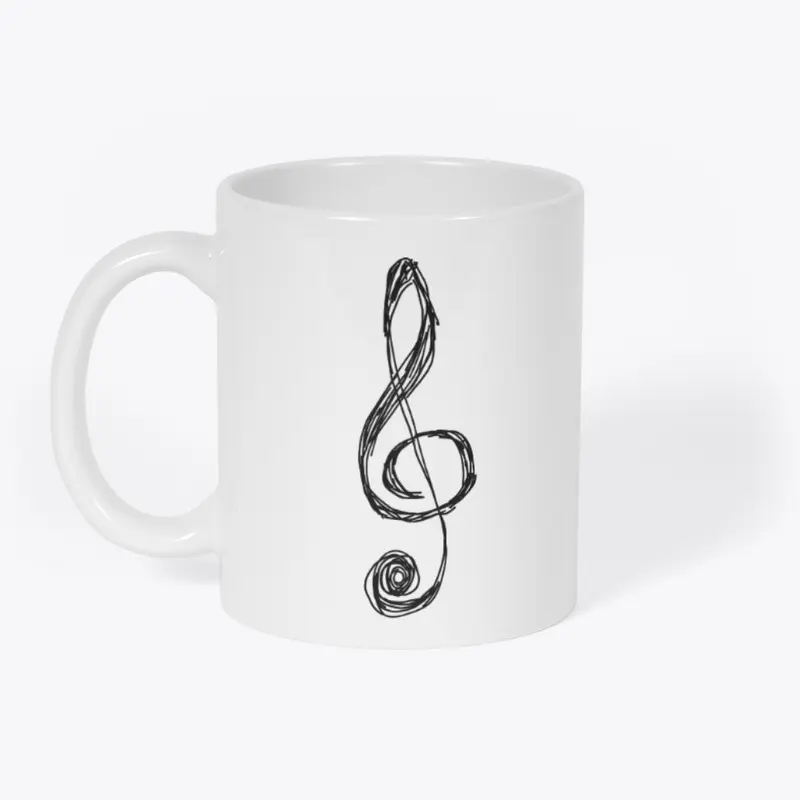 Hand Drawn Treble Clef 11oz Mug