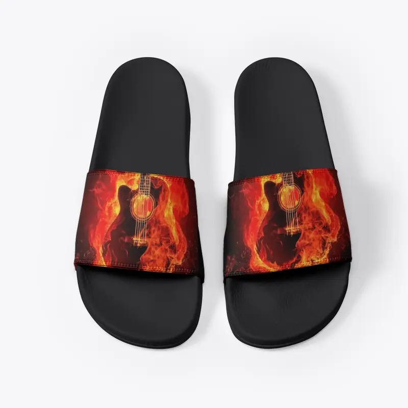 Flaming Guitar Slides/Sandals 